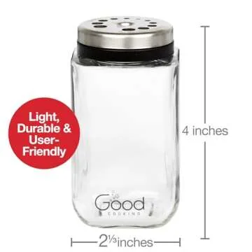 Adjustable Glass Spice Jars Set with Stainless Steel Lids