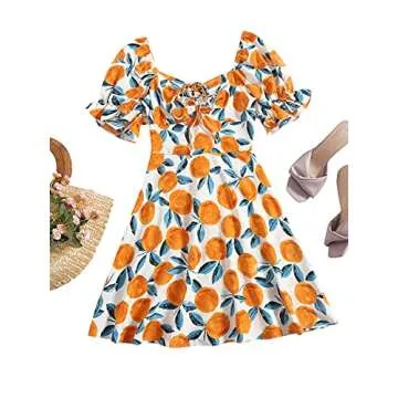 Floerns Women's Summer Sweetheart A-Line Dress Orange