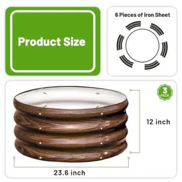 SnugNiture Round Galvanized Raised Garden Bed for Outdoor