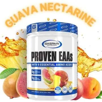Gaspari Nutrition Proven EAAs, Vegan Fermented EAAs, Enhances Recovery & Replenishes Electrolytes, Non GMO (30 Servings, Guava Nectarine)