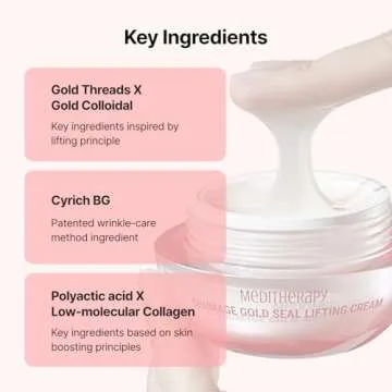 MEDITHERAPY Shumage Gold Seal Lifting Cream - Moisturizer Face Lift Cream, Hydrating & Tightening for Sagging Skin - Korean Face Moisturizer for All Skin Types - Radiant Glow Skin - 1.69 Fl. Oz