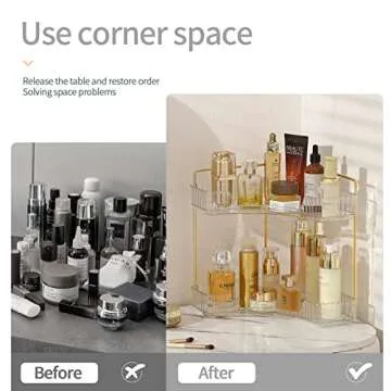 INVSSENE Corner Bathroom Counter Organizer for Makeup & Perfumes