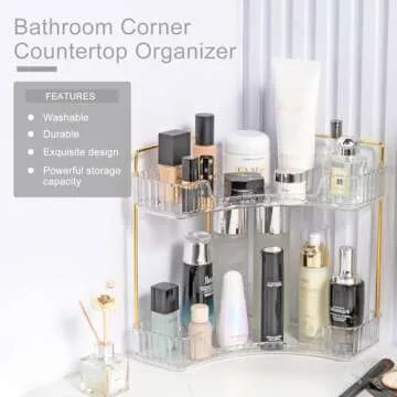 INVSSENE Corner Bathroom Counter Organizer for Makeup & Perfumes
