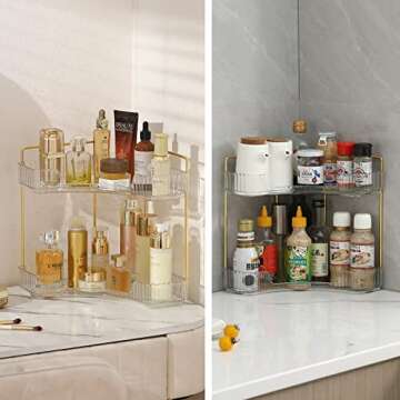 INVSSENE Corner Bathroom Counter Organizer for Makeup & Perfumes