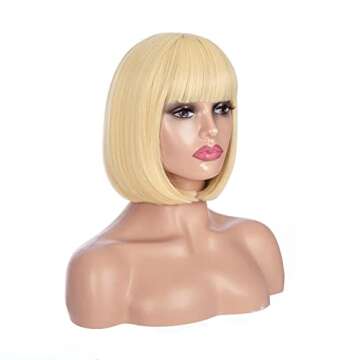 Fun PRINCESS LIN Blonde Short Bob Wig for Cosplay & Parties