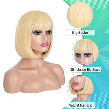 Fun PRINCESS LIN Blonde Short Bob Wig for Cosplay & Parties