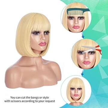 Fun PRINCESS LIN Blonde Short Bob Wig for Cosplay & Parties