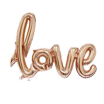 BinaryABC Love Foil Balloon Mylar Balloons,Valentines Day Wedding Party Decoration,2Pcs