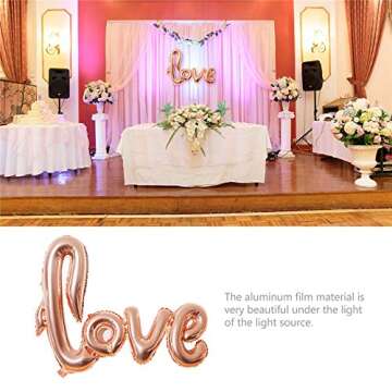 BinaryABC Love Foil Balloon Mylar Balloons,Valentines Day Wedding Party Decoration,2Pcs