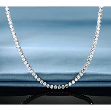 Elegant 18K White Gold Tennis Necklace with Zirconia
