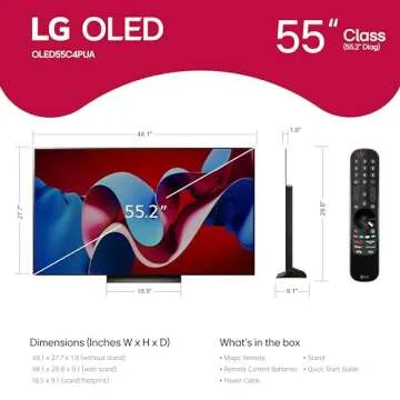 LG 55-Inch Class OLED evo C4 Series Smart TV 4K Processor Flat Screen with Magic Remote AI-Powered w...
