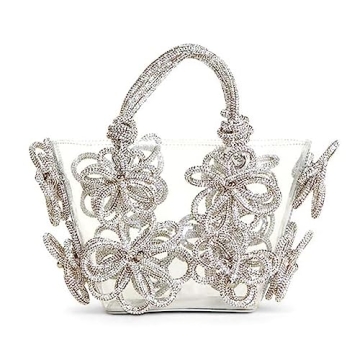 Clear Rhinestone Handbag for Women Stylish Evening Purse