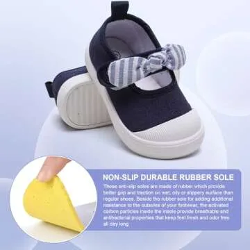 GENGASUN Toddler Canvas Sneakers Bowknot Design for Girls
