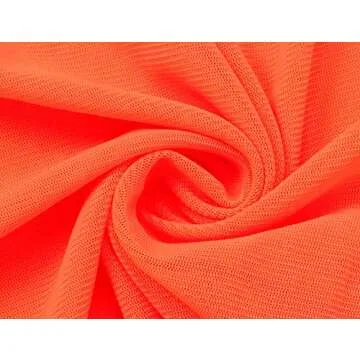 Women's Sexy Long Maxi Dresses Summer Casual See Through Round Neck Short Sleeve Sheer Mesh Beach Cover Ups Stretchy Plus Size Swimsuit Split with Fake Diamond Orange