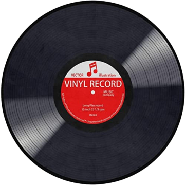keepcute Music Record Non-Slip Round Area Rug for Home