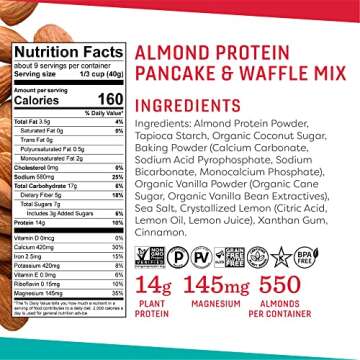 Octonuts Almond Protein Pancake and Waffle Mix, 12.7 Ounce, Made with California Almonds, 14g Plant Based Protein, Paleo Friendly, Vegan, Grain and Gluten Free