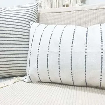 Elegant Slow Cow Embroidery Pillow Cover 12 x 24