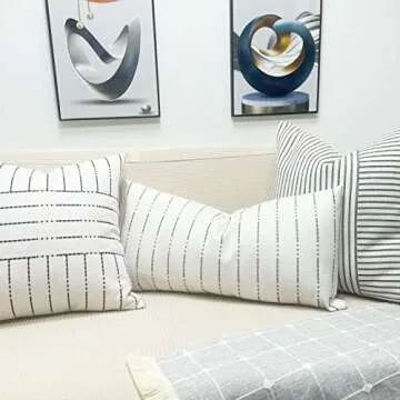 Elegant Slow Cow Embroidery Pillow Cover 12 x 24