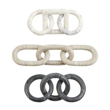 Mud Pie Marble Link White Elegant Home Decor Accent