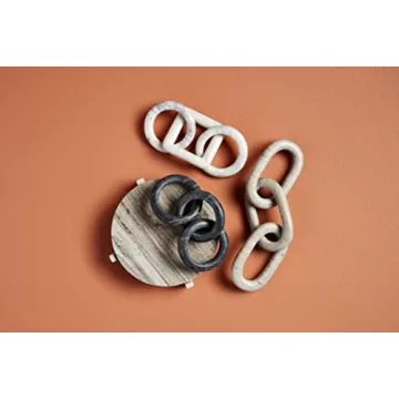 Mud Pie Marble Link White Elegant Home Decor Accent