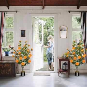 Lively Camellia Tree 43.3 Inches - Elegant Faux Flowers