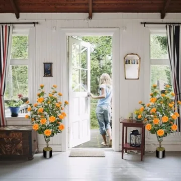 Lively Camellia Tree 43.3 Inches - Elegant Faux Flowers