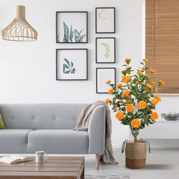 Lively Camellia Tree 43.3 Inches - Elegant Faux Flowers