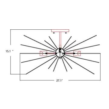 Mid-Century Astra Sputnik Lamp - Elegant Gold Burst