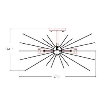 Mid-Century Astra Sputnik Lamp - Elegant Gold Burst