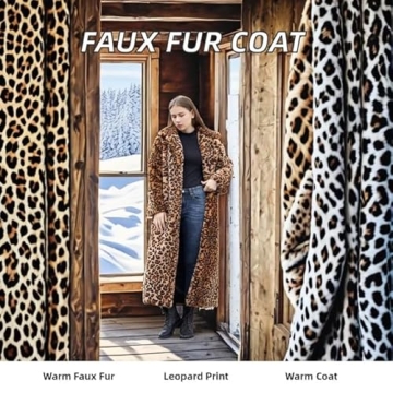 Women’s Long Faux Fur Leopard Print Coat for Chic Style