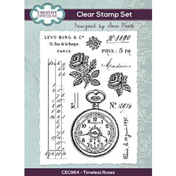 CREATIVE EXPRESSIONS Clear Stamp Set TMLSS Rose, Transparent