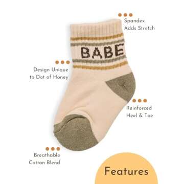 Lottie Dottie Baby, Toddler Half-Crew Cotton Socks 2-Pack | Checkered and Retro Stripe Socks | Unisex Novelty Socks