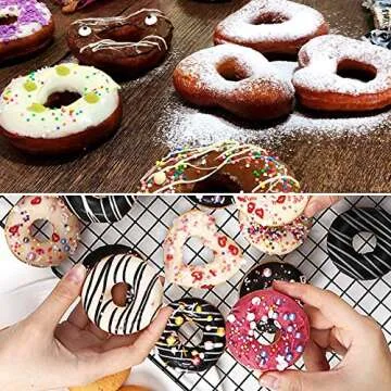 3 Pack Silicone Baking Tray Doughnut Maker Moulds, FineGood Cupcake Tray Silicone Muffin Molds Donut Pan Bagel Making Mould Tray