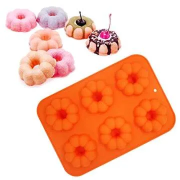 3 Pack Silicone Baking Tray Doughnut Maker Moulds, FineGood Cupcake Tray Silicone Muffin Molds Donut Pan Bagel Making Mould Tray
