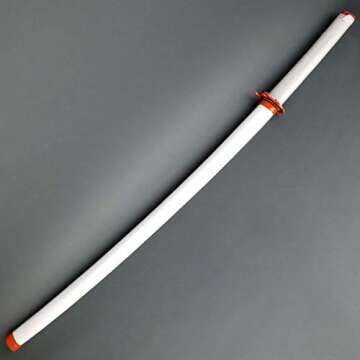 Fantasy Slayer Samurai Sword Metal Katana. Dull Edge Blade. for Collections, Gifts, Cosplay (White-8...
