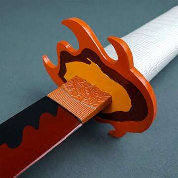 Fantasy Slayer Samurai Sword Metal Katana. Dull Edge Blade. for Collections, Gifts, Cosplay (White-88)