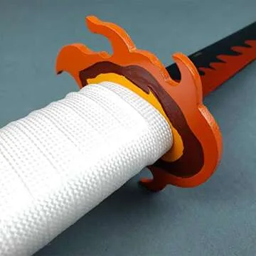 Fantasy Slayer Samurai Sword Metal Katana. Dull Edge Blade. for Collections, Gifts, Cosplay (White-88)