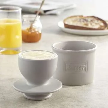 Butter Bell - The Original Butter Bell crock by L Tremain, a Countertop French Ceramic Butter Dish Keeper for Spreadable Butter, Café Matte Collection, Stone