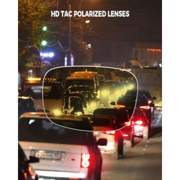 FIMOSON Clip On Polarized Night Driving Glasses, Anti Glare Night Vision Glasses to Wear Over Prescription Glasses, Driving Glasses with UV 400 Blocker for Men Women (2 pack)