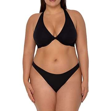 Smart & Sexy Women's Comfort Cotton Front & Back Close Racerback Bra, Black Hue, 38DDD