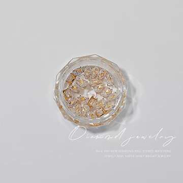 120Pcs Metal Nail Art Zircon Charms Gold Silver Sparkling Nail Charms Gems Rhinestones Glass Resin Jewelry Flatback Diamonds for Nail Art and Decoration DIY Manicure