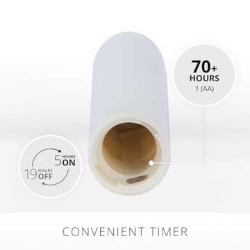 Luminara Set of 2 Moving Flame LED Tapers (1x6-inch), Flameless Candle, Flat Top, Smooth Real Wax, Unscented (White)