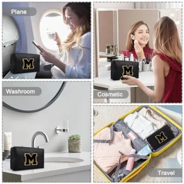 Personalized Small Travel Initial Preppy Makeup Bag