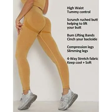 MANIFIQUE Seamless Leggings High Waisted Workout Yoga Gym Leggings for Women