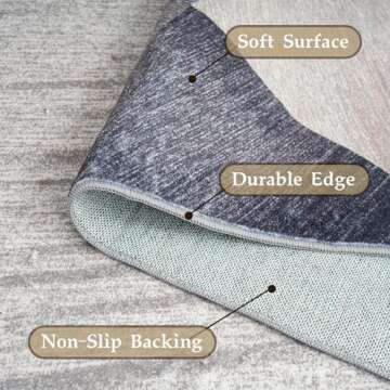 HOMFINE Washable Modern Area Rug - Geometry Style 4x6 Rugs for Living Room, Bedroom, Machine Washable Rug Soft Non Slip Non Shedding Area Rug - Green, 4'x6'