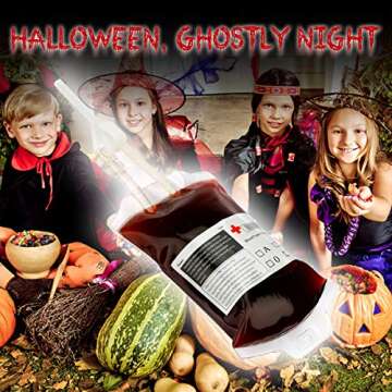 Halloween Blood Bags Drink Container & Pouches,Reusable Live Blood Cups of Theme Parties,10 Pack,Set...