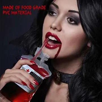 Halloween Blood Bags Drink Container & Pouches,Reusable Live Blood Cups of Theme Parties,10 Pack,Set of Labels,Funnel and Clips,400ML, Nursing School Graduation Party Favors and Decoration for Drin