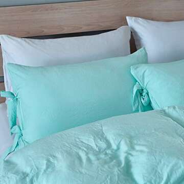 Mukka 3 Pieces Washed Cotton Technical Wrinkle Looking Modern Bowknot Style Bow Tie Strap Design Lig...