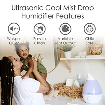 Crane Ultrasonic Cool Mist Humidifier for Home and Office