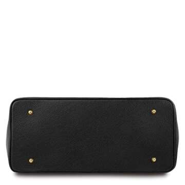 Tuscany Leather TLBag Leather handbag with golden hardware Black